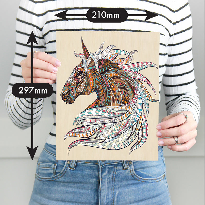 Load image into Gallery viewer, 124 Piece Wooden Jigsaw Puzzle, Horse