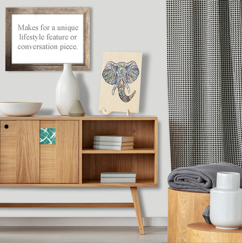 Load image into Gallery viewer, 137 Piece Wooden Jigsaw Puzzle, Elephant