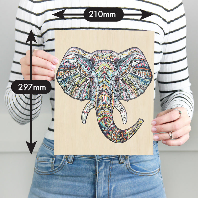 Load image into Gallery viewer, 137 Piece Wooden Jigsaw Puzzle, Elephant