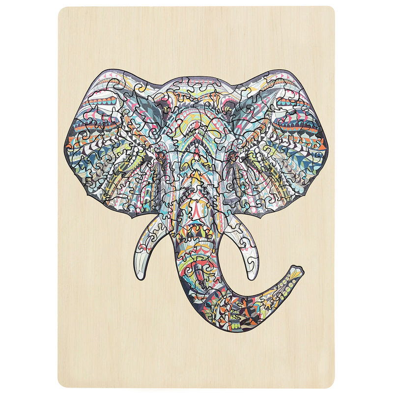 Load image into Gallery viewer, 137 Piece Wooden Jigsaw Puzzle, Elephant