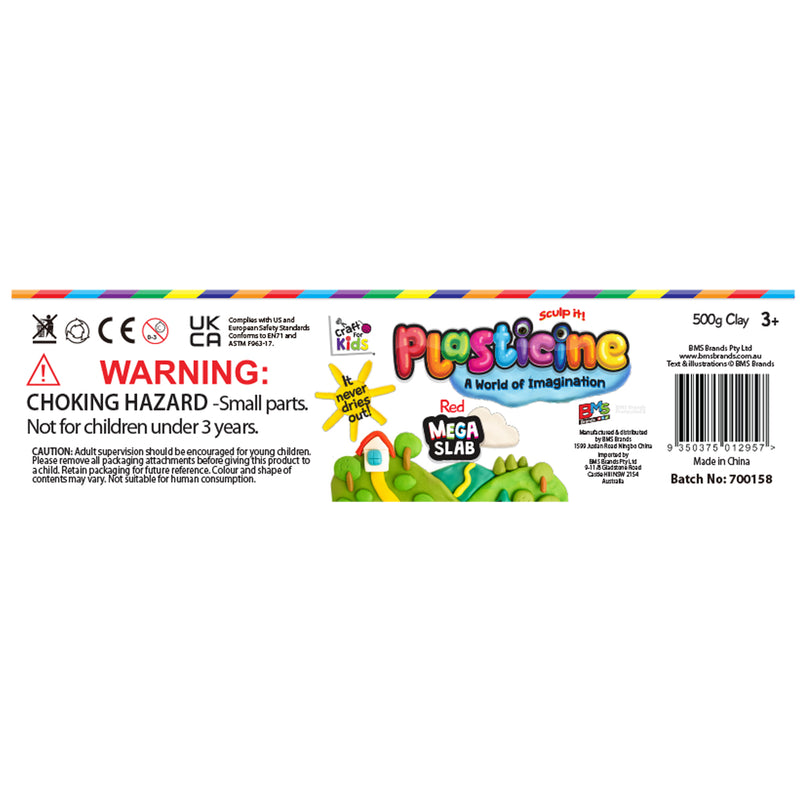 Load image into Gallery viewer, Plasticine 500 Gram Block - Red