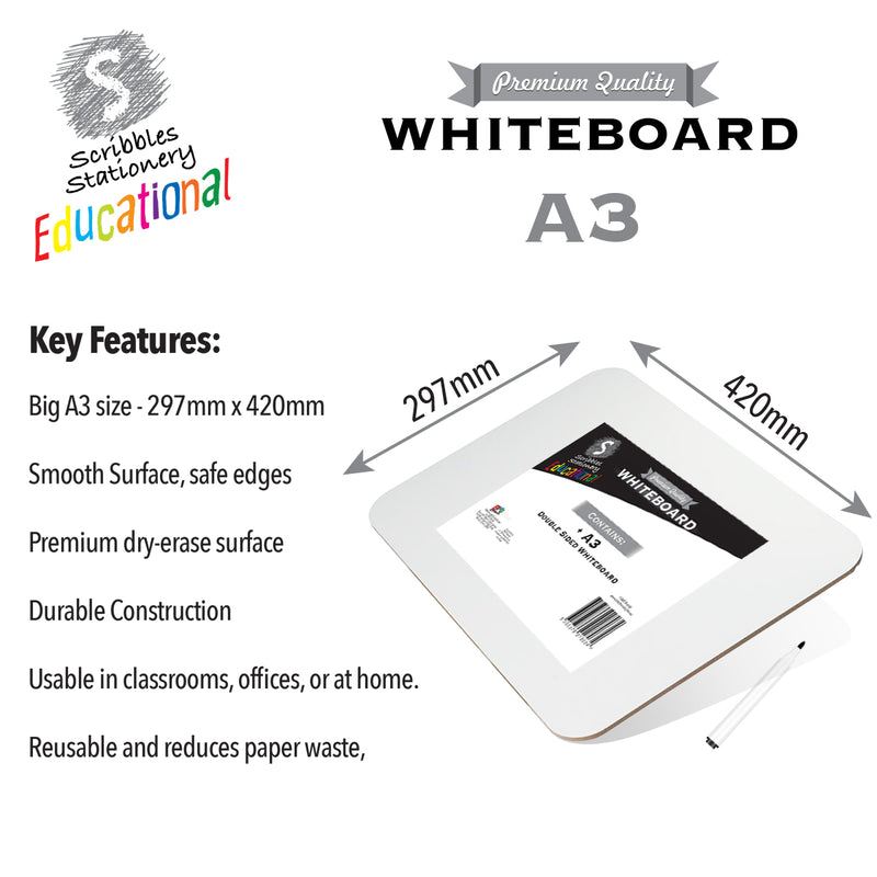 Load image into Gallery viewer, A3 Dual Sided Wooden Whiteboard