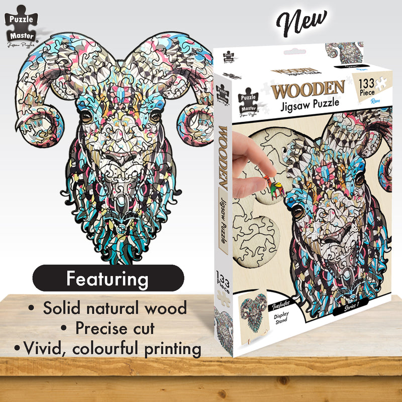 Load image into Gallery viewer, 133 Piece Wooden Jigsaw Puzzle, Ram