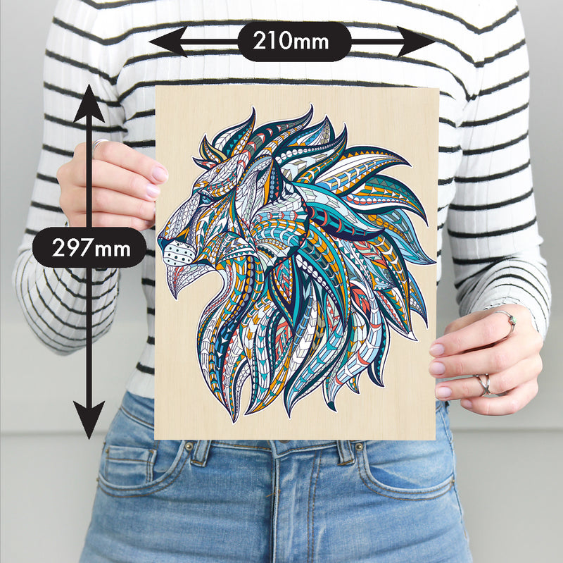 Load image into Gallery viewer, 124 Piece Wooden Jigsaw Puzzle, Lion