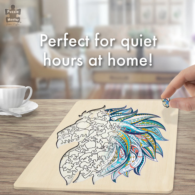 Load image into Gallery viewer, 124 Piece Wooden Jigsaw Puzzle, Lion