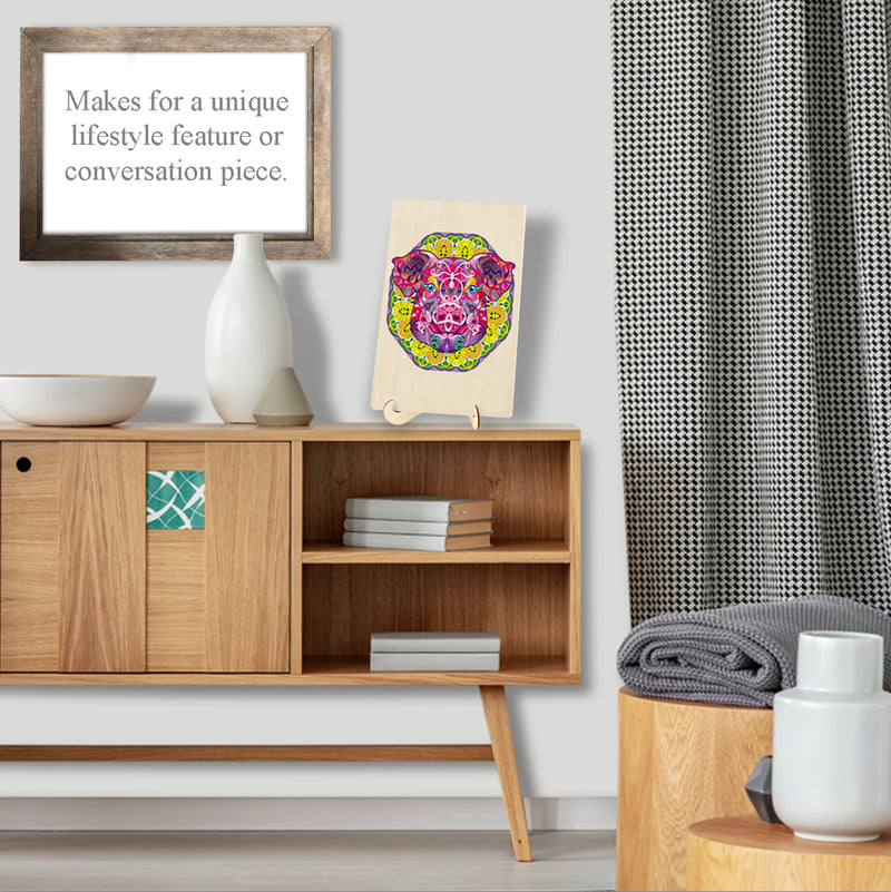 Load image into Gallery viewer, 121 Piece Wooden Jigsaw Puzzle, Pig