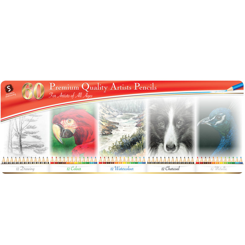 Load image into Gallery viewer, 60 Piece Premium Artists Pencils