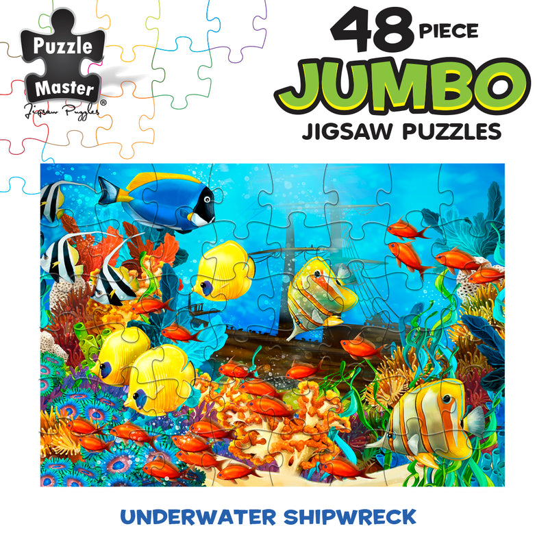 Load image into Gallery viewer, 48 Piece Jumbo Floor Puzzle Underwater Shipwreck - view 2