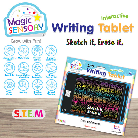 Interactive LCD Writing Tablet - Blue Star (USB Rechargeable)