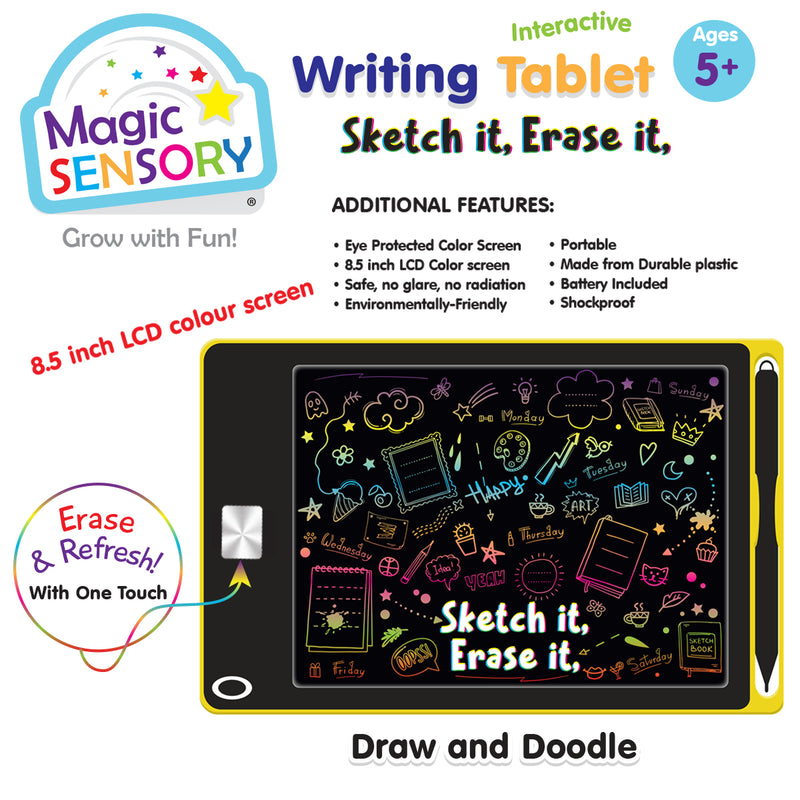 Load image into Gallery viewer, Interactive LCD Writing Tablet - Yellow Doodle (USB Rechargeable)
