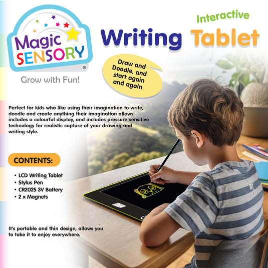 Interactive LCD Writing Tablet - Yellow Doodle (USB Rechargeable)