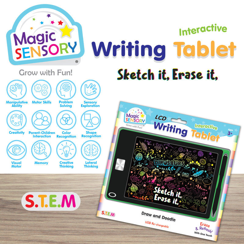 Load image into Gallery viewer, Interactive LCD Writing Tablet - Green Dino (USB Rechargeable)
