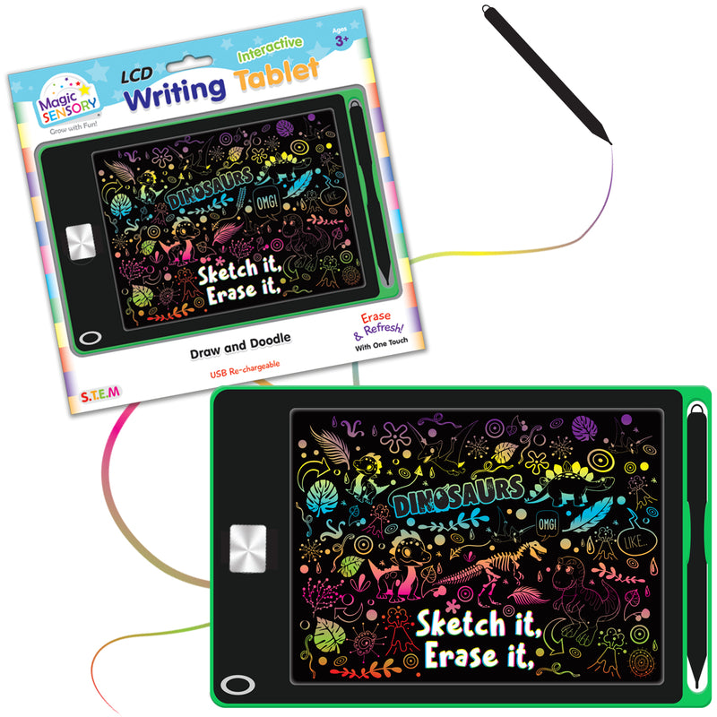 Load image into Gallery viewer, Interactive LCD Writing Tablet - Green Dino (USB Rechargeable)
