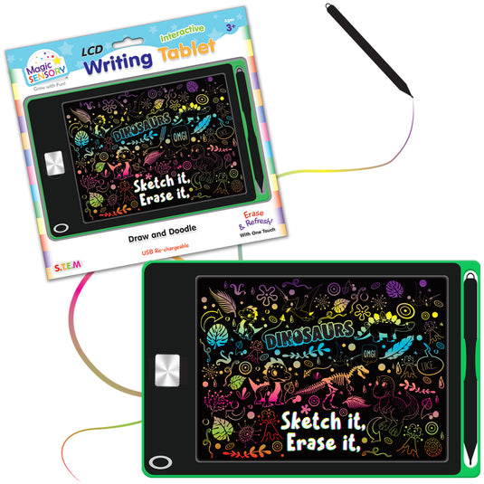 Interactive LCD Writing Tablet - Green Dino (USB Rechargeable)
