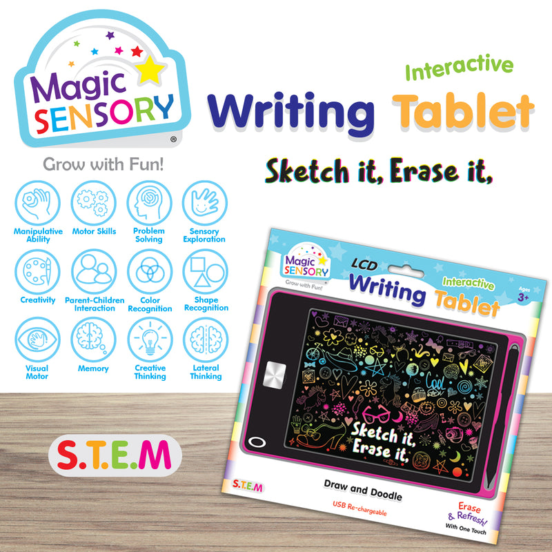 Load image into Gallery viewer, Interactive LCD Writing Tablet - Pink Unicorn (USB Rechargeable)
