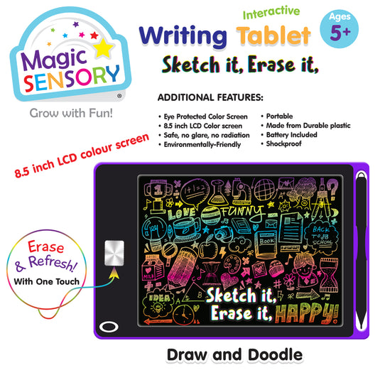Interactive LCD Writing Tablet - Purple Art (USB Rechargeable)