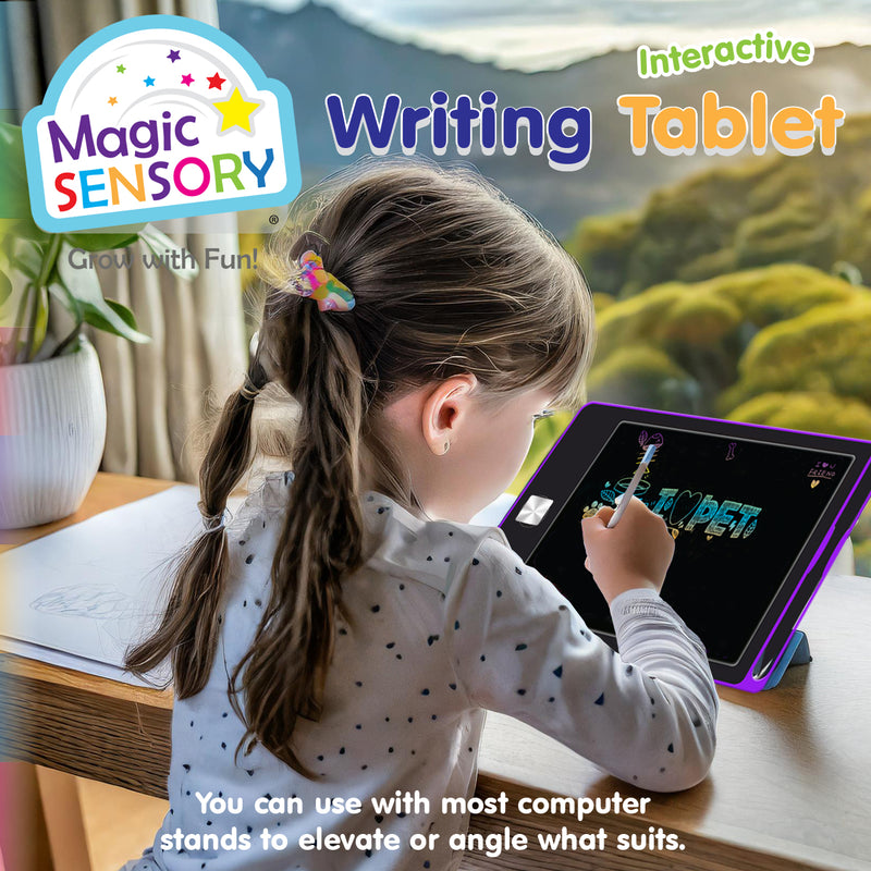 Load image into Gallery viewer, Interactive LCD Writing Tablet - Purple Art (USB Rechargeable)
