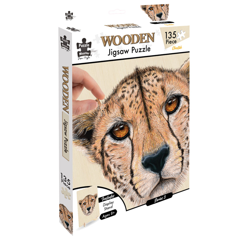 Load image into Gallery viewer, 135 Piece Wooden Jigsaw Puzzle, Cheetah
