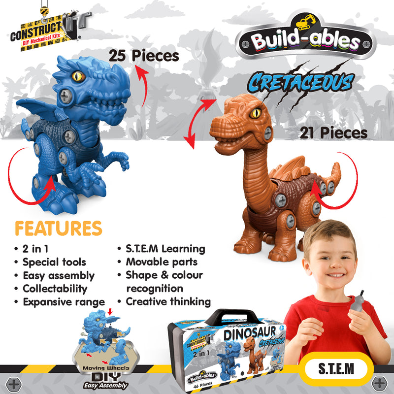Load image into Gallery viewer, Build-ables Dinosaurs 2 in 1 Cretaceous
