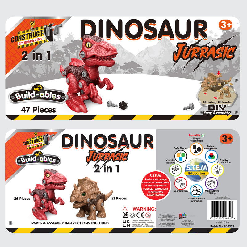Load image into Gallery viewer, Build-ables Dinosaurs 2 in 1 Jurassic
