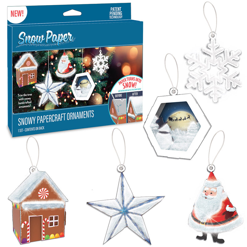 Load image into Gallery viewer, Snowy Papercraft Ornaments
