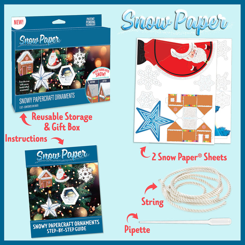 Load image into Gallery viewer, Snowy Papercraft Ornaments
