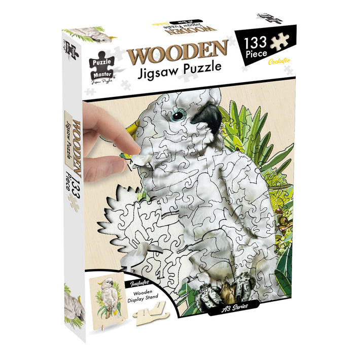 133 Piece Wooden Jigsaw Puzzle, Cockatoo (A3 Series)