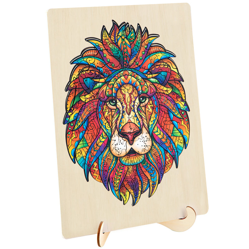 Load image into Gallery viewer, 145 Piece Wooden Jigsaw Puzzle, Lion (A3 Series)
