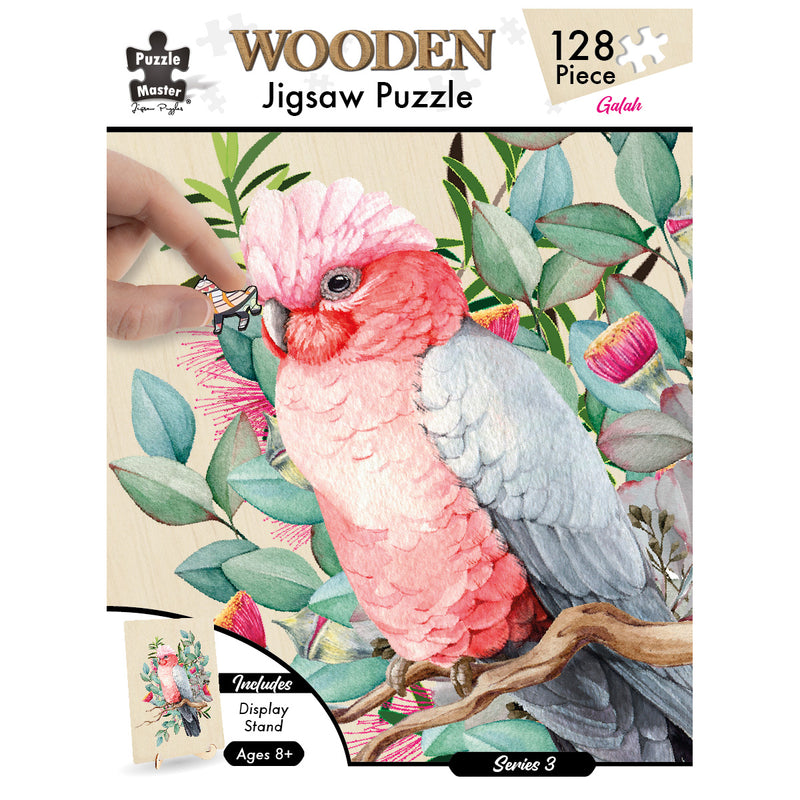 Load image into Gallery viewer, 128 Piece Wooden Jigsaw Puzzle, Galah
