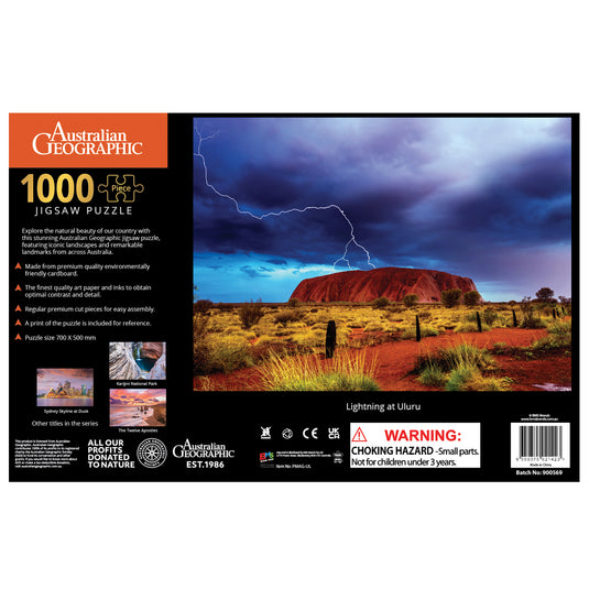 Australian Geographic 1000 Piece Puzzle: Lightning at Uluru