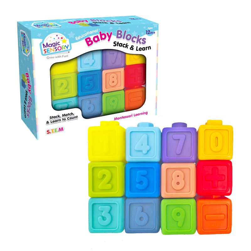 Load image into Gallery viewer, Educational Baby Blocks - Stack &amp; Learn
