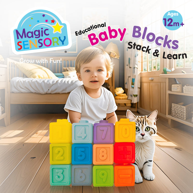 Load image into Gallery viewer, Educational Baby Blocks - Stack &amp; Learn
