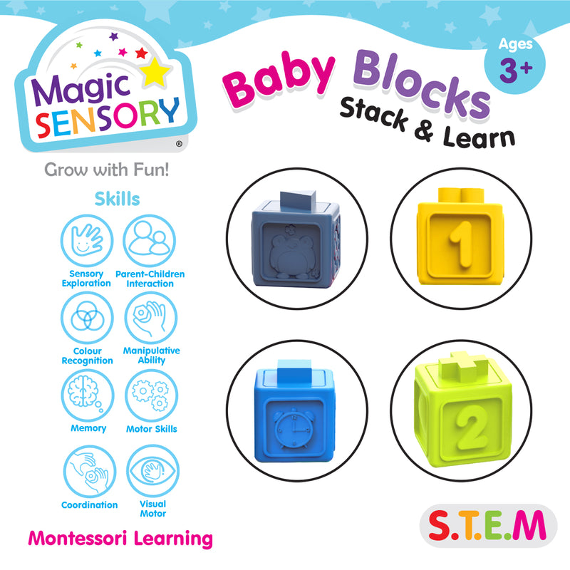 Load image into Gallery viewer, Educational Baby Blocks - Stack &amp; Learn

