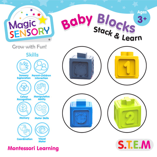 Educational Baby Blocks - Stack & Learn