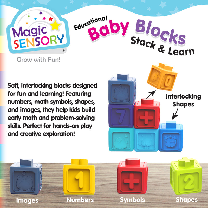 Load image into Gallery viewer, Educational Baby Blocks - Stack &amp; Learn
