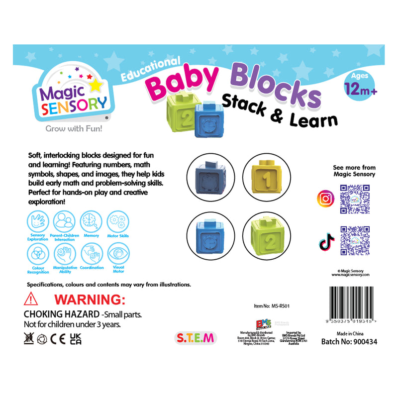 Load image into Gallery viewer, Educational Baby Blocks - Stack &amp; Learn
