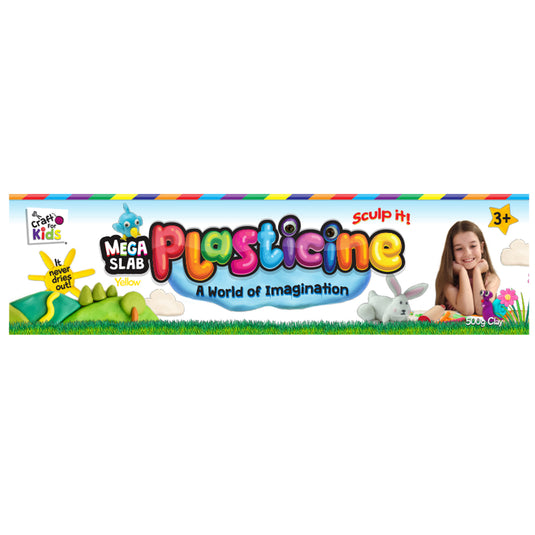 Plasticine 500 Gram Block - Yellow