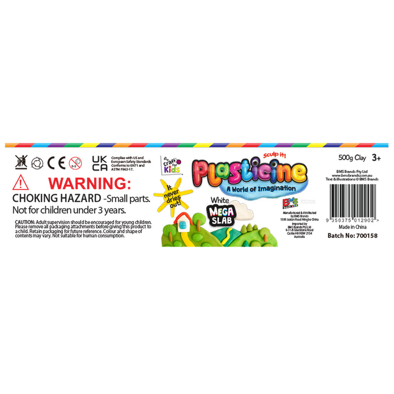 Load image into Gallery viewer, Plasticine 500 Gram Block - White
