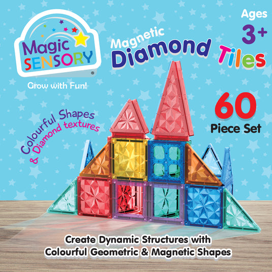 Magnetic Diamond Tiles 60 Piece Set