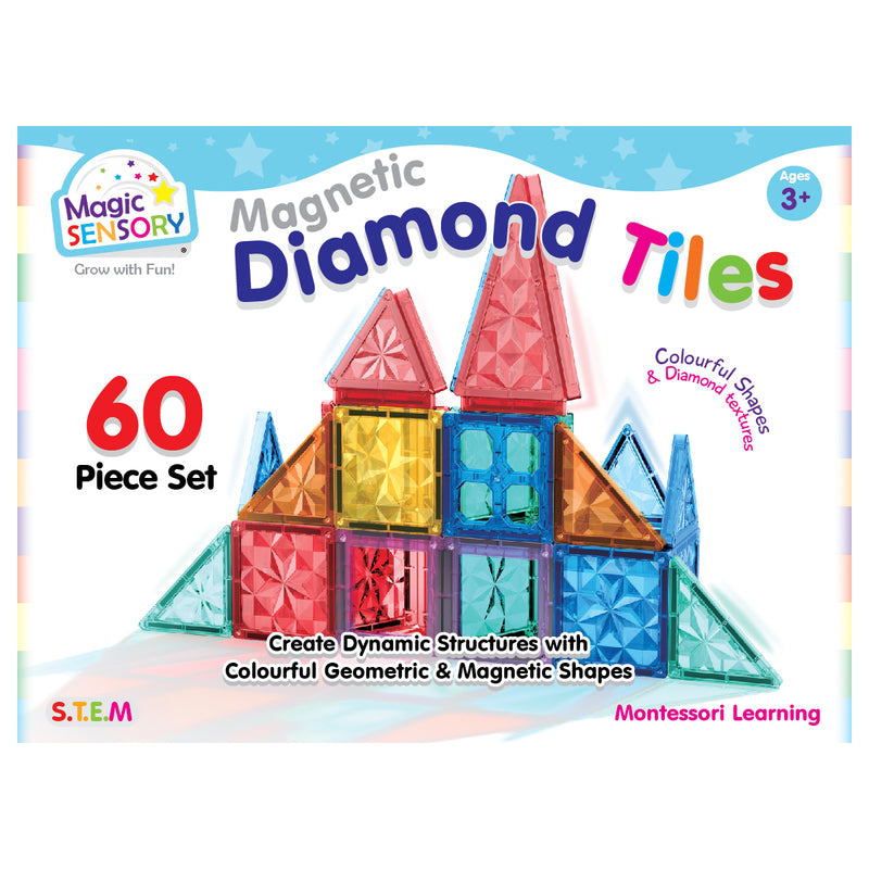 Load image into Gallery viewer, Magnetic Diamond Tiles 60 Piece Set
