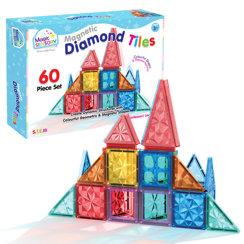 Load image into Gallery viewer, Magnetic Diamond Tiles 60 Piece Set
