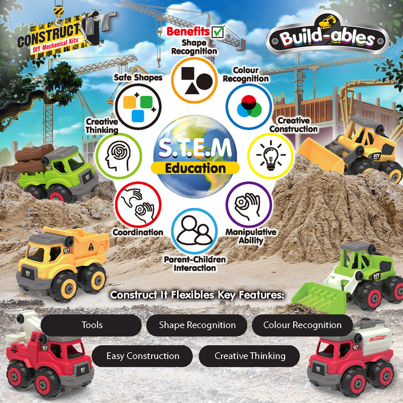 Load image into Gallery viewer, Build-ables - Construction Vehicles 2 in 1
