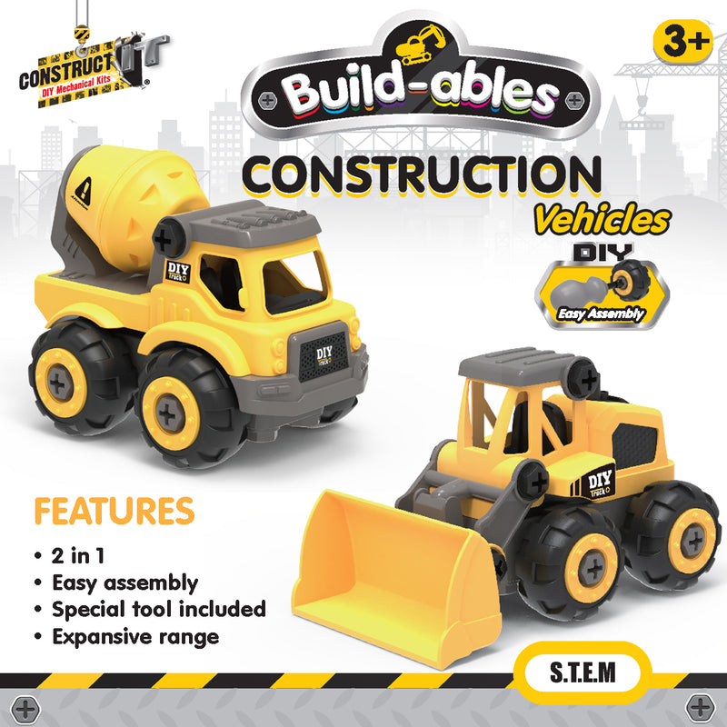 Load image into Gallery viewer, Build-ables - Construction Vehicles 2 in 1
