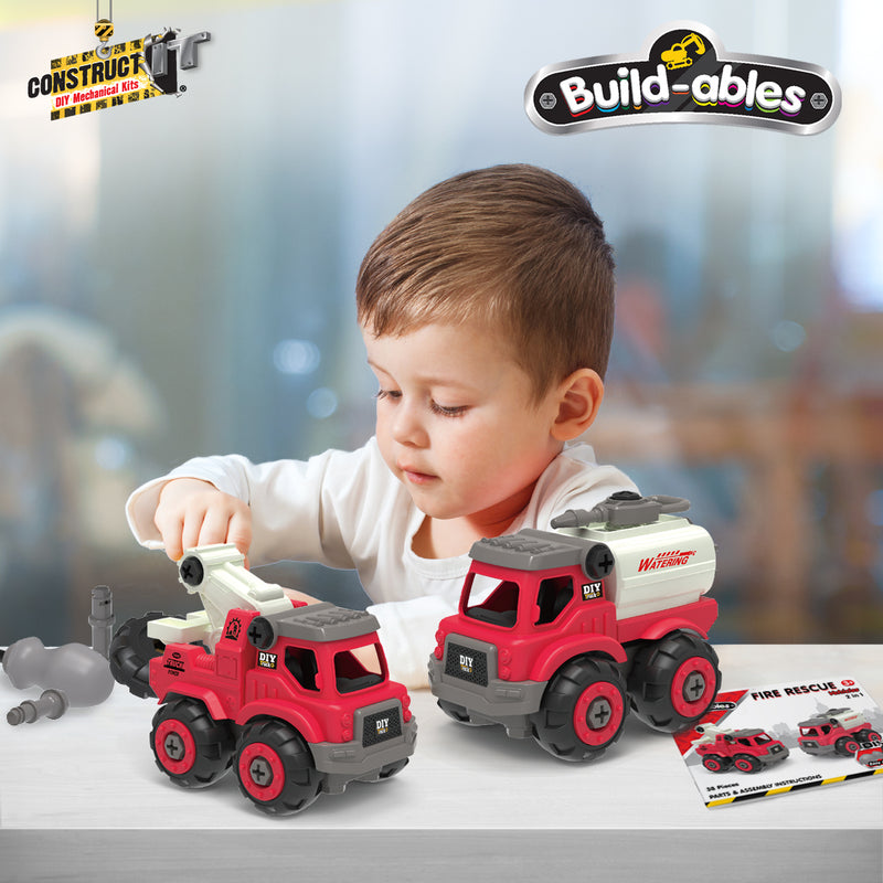 Load image into Gallery viewer, Build-ables - Fire Rescue Vehicles 2 in 1
