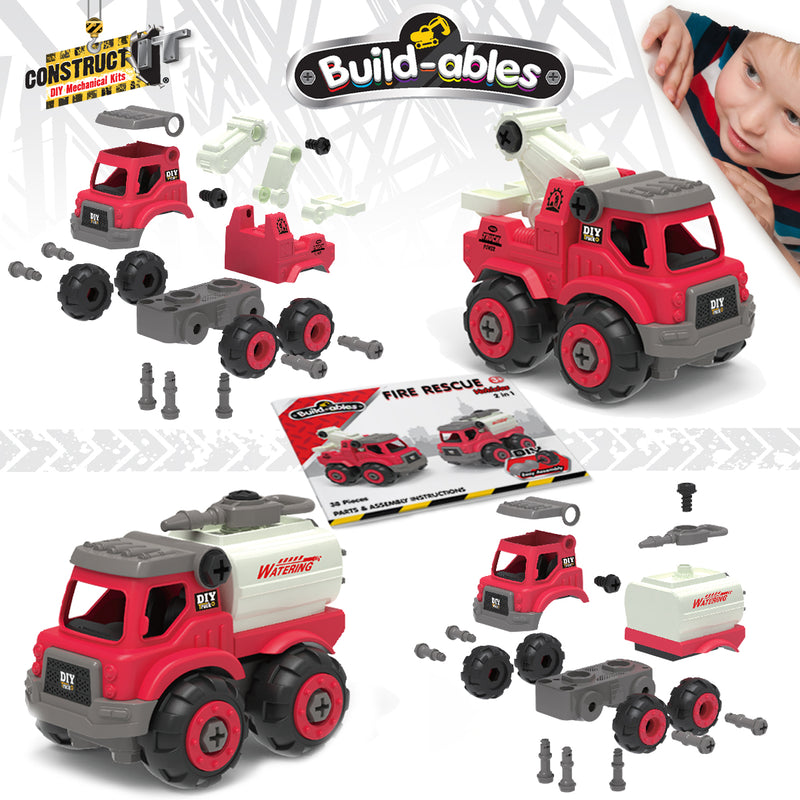 Load image into Gallery viewer, Build-ables - Fire Rescue Vehicles 2 in 1
