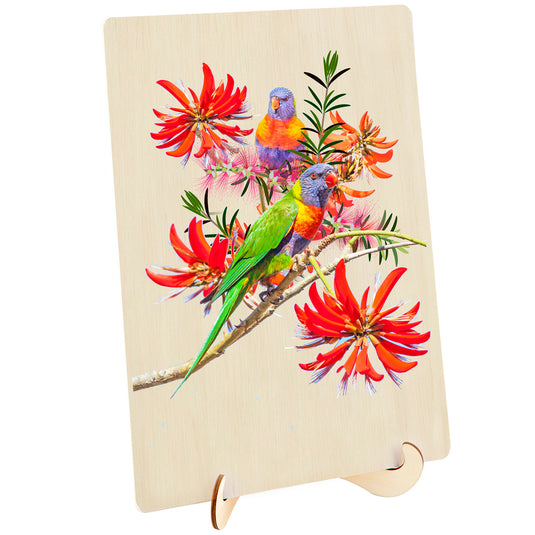 Shaped Wooden Jigsaw Puzzle, Lorikeets