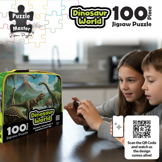100 Piece Lunch Box Puzzle Dinosaur World AR Edition - view 3