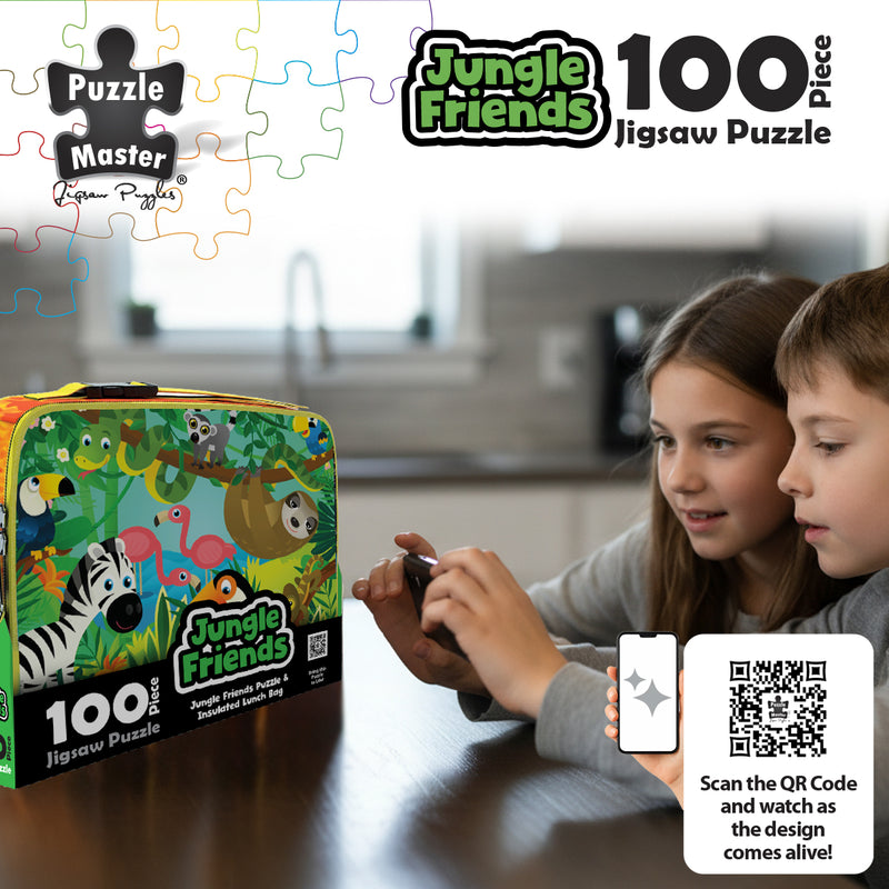 Load image into Gallery viewer, 100 Piece Lunch Box Puzzle Jungle Friends AR Edition - view 2
