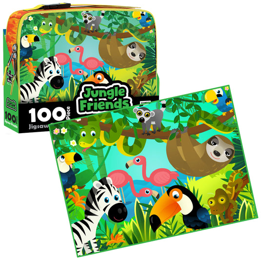 100 Piece Lunch Box Puzzle Jungle Friends AR Edition