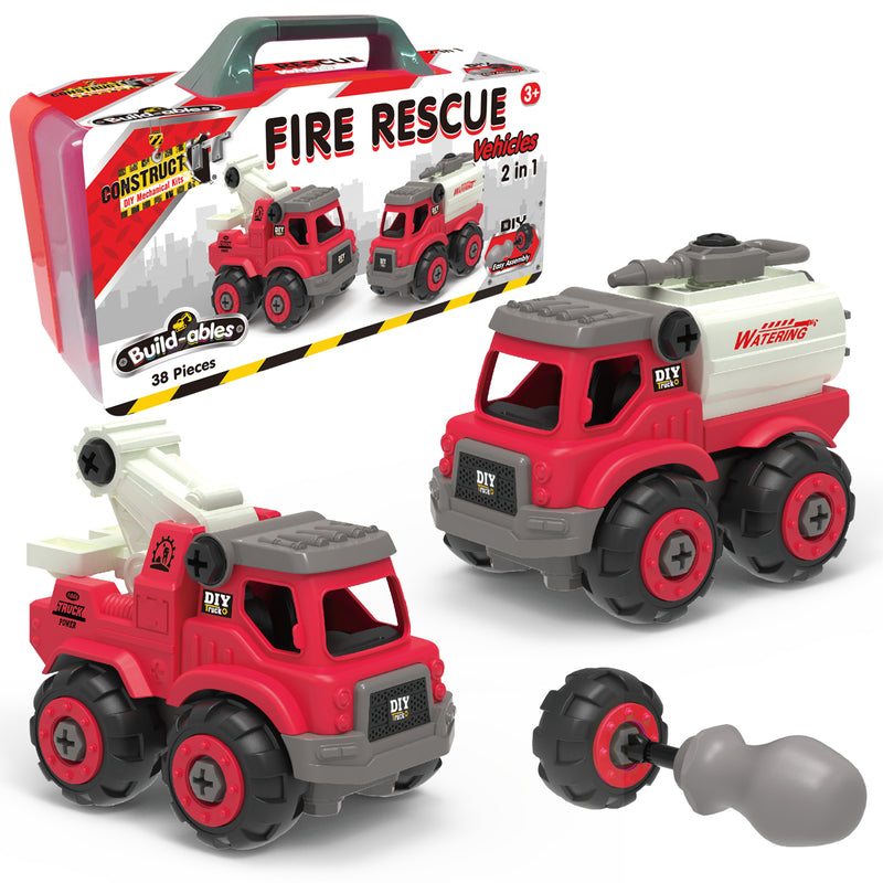 Load image into Gallery viewer, Build-ables - Fire Rescue Vehicles 2 in 1
